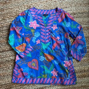 Talbots Multicolor Floral Blouse